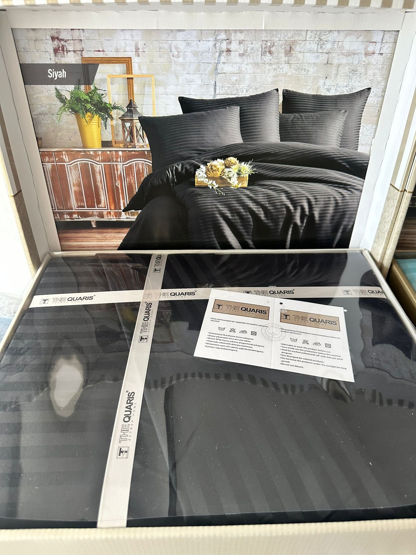 Deluxe saten pamuk posteljina set 4/1 uključuje: plahtu 240x240cm, navlaku 220x200cm i dvije jastučnice 50x70cm