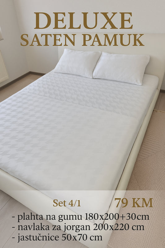DELUXE saten pamuk set posteljina na gumu 4/1.