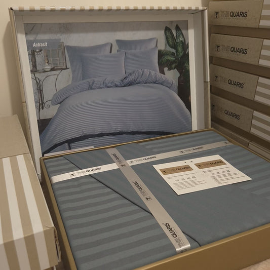 Deluxe saten pamuk posteljina set 4/1 uključuje: plahtu 240x240cm, navlaku 220x200cm i dvije jastučnice 50x70cm