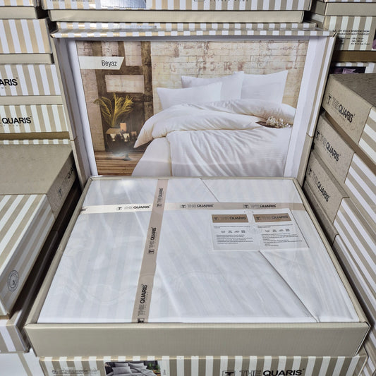 Deluxe saten pamuk posteljina set 4/1 uključuje: plahtu 240x240cm, navlaku 220x200cm i dvije jastučnice 50x70cm