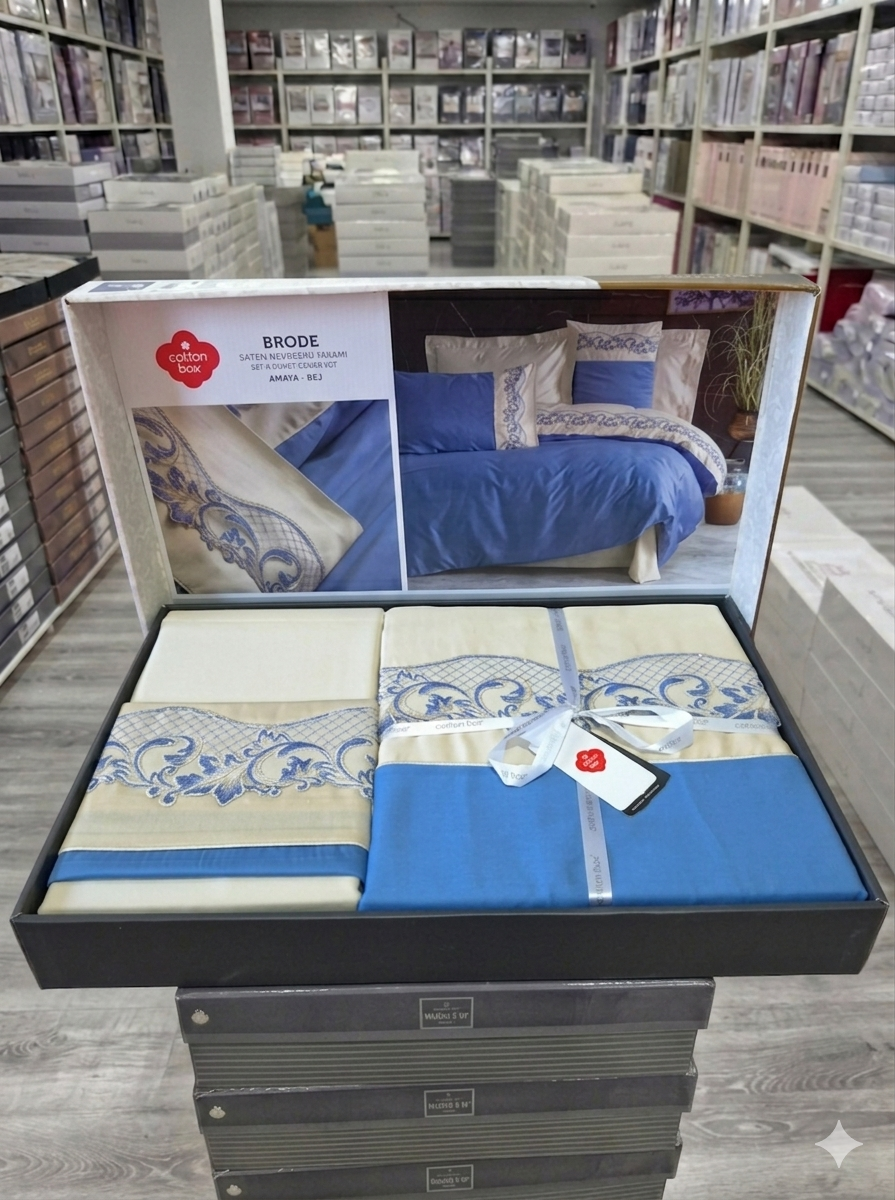 Luksuzna saten pamuk posteljina set 6/1 – uključuje plahtu 240x260, navlaku 220x200 i 4 jastučnice 50x70