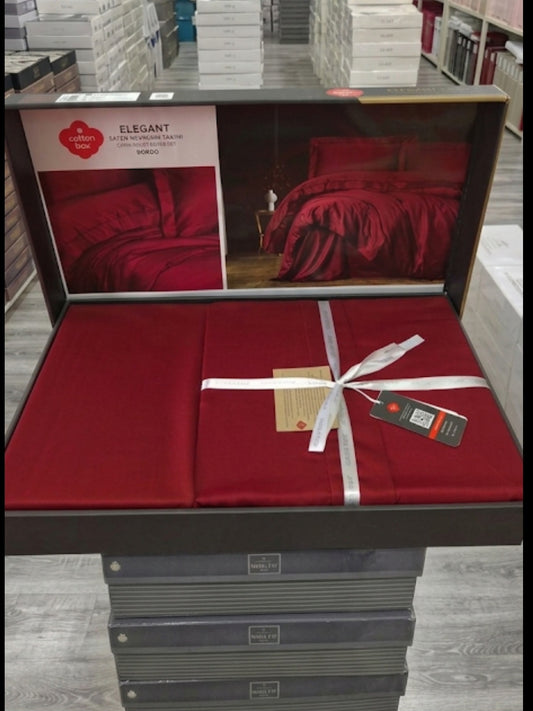 Luksuzna SATEN PAMUK POSTELJINA Cotton Box SET 4/1 uključuje: navlaka za jorgan 200x220cm, plahtu 240x260cm, 2 jastučnice (dvije 50x70cm).