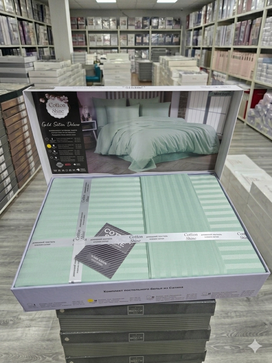 Deluxe saten pamuk posteljina set 4/1 uključuje: plahtu 240x240cm, navlaku 220x200cm i dvije jastučnice 50x70cm