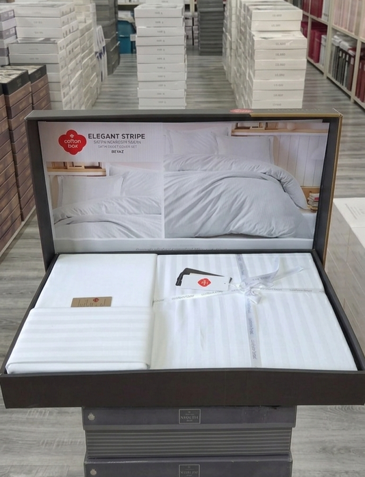 Cotton Box - KRALJEVSKI SATEN PAMUK POSTELJINA SET 4/1 uključuje: navlaka za jorgan 200x220cm, plahtu 240x260cm, 2 jastučnice (dvije 50x70cm).