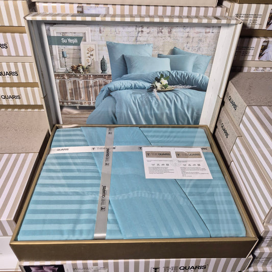 Deluxe saten pamuk posteljina set 4/1 uključuje: plahtu 240x240cm, navlaku 220x200cm i dvije jastučnice 50x70cm