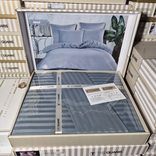Deluxe saten pamuk posteljina set 4/1 uključuje: plahtu 240x240cm, navlaku 220x200cm i dvije jastučnice 50x70cm