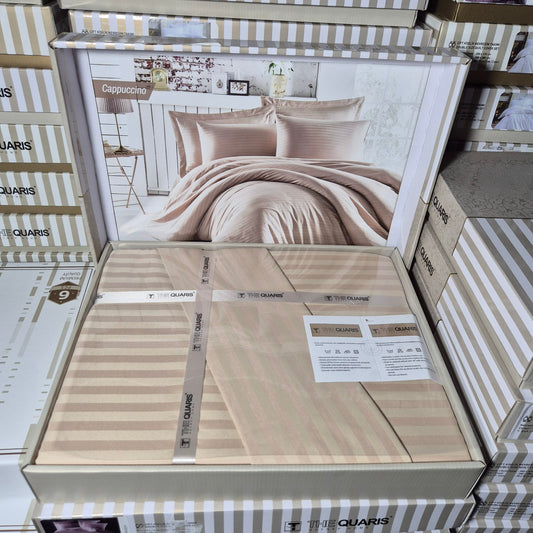 Deluxe saten pamuk posteljina set 4/1 uključuje: plahtu 240x240cm, navlaku 220x200cm i dvije jastučnice 50x70cm