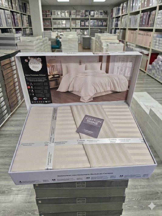 Deluxe saten pamuk posteljina set 4/1 uključuje: plahtu 260x240cm, navlaku 220x200cm i dvije jastučnice 50x70cm