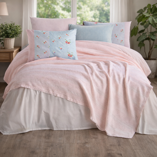 Prekrivač posteljina 100% pamuk 4/1 (prekrivač 210×230 cm + čaršaf 240×260 cm + 2 jastučnice 50×70 cm) – bračni krevet.