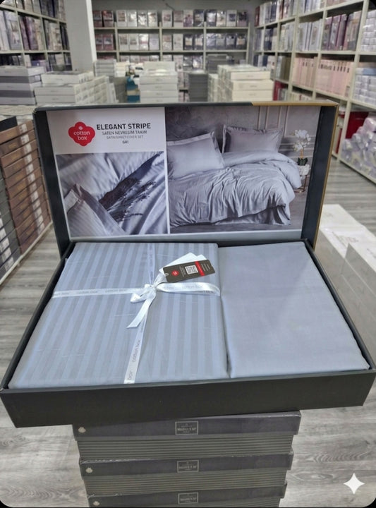 LUKSUZNI SATEN PAMUK POSTELJINA Cotton Box SET 4/1 uključuje: navlaka za jorgan 200x220cm, plahtu 240x260cm, 2 jastučnice (dvije 50x70cm).