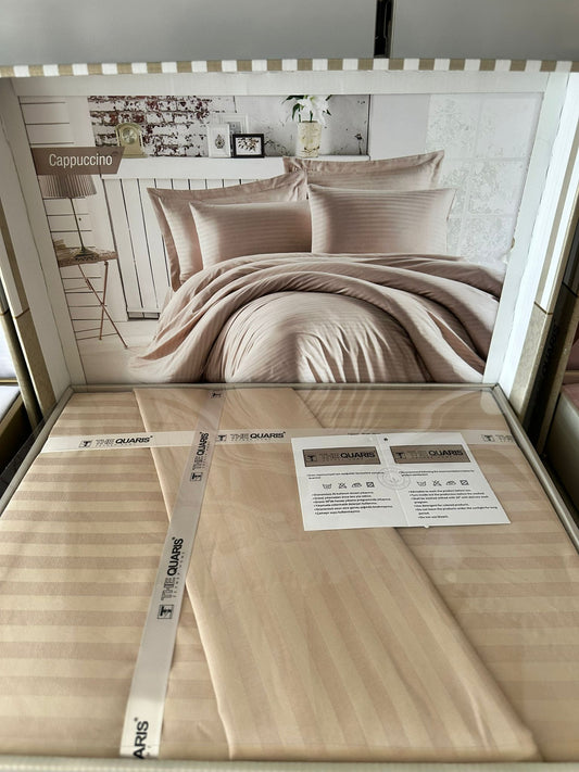 Deluxe saten pamuk posteljina set 4/1 uključuje: plahtu 240x240cm, navlaku 220x200cm i dvije jastučnice 50x70cm